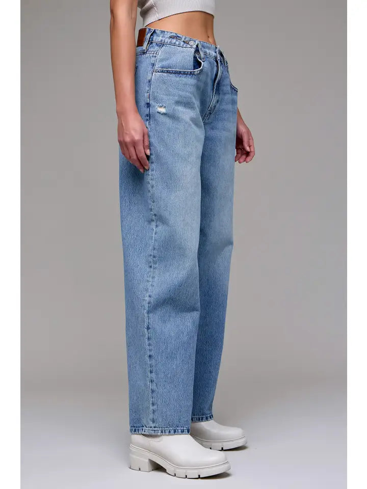 Hidden Jeans Women's Classic Adjustable Oversized Baggy Jean
