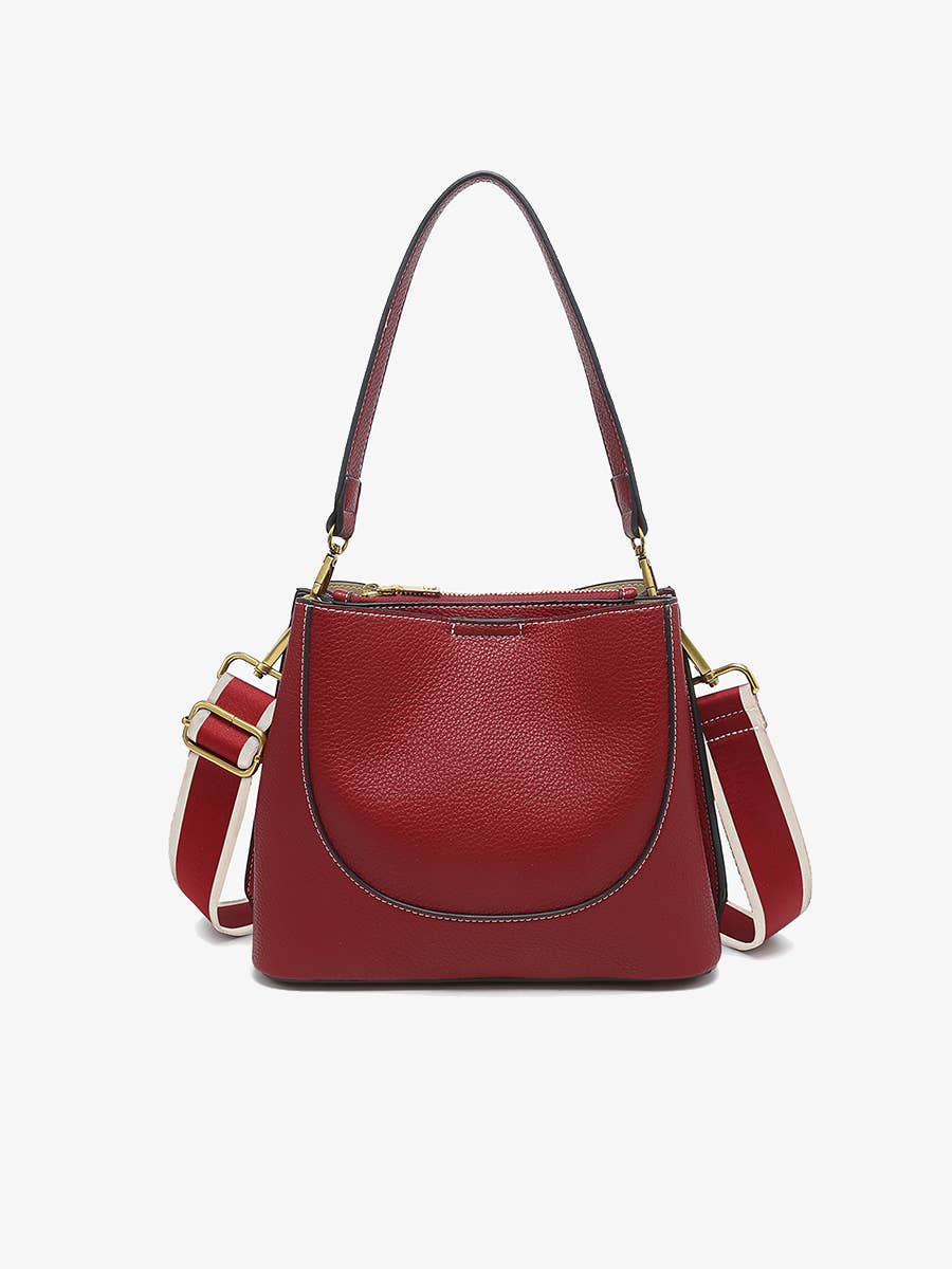 Jen & Co. Corinna Bucket Bag – Two-Tone Canvas Guitar Strap