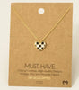 Fame Gold Dipped Epoxy Checkered Heart Pendant Necklace