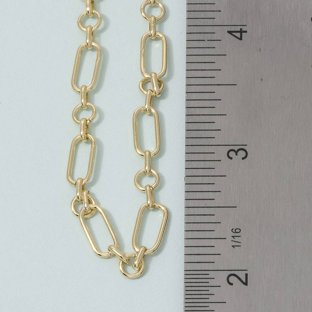 Gold Dipped Paperclip Oval Link Chain Necklace