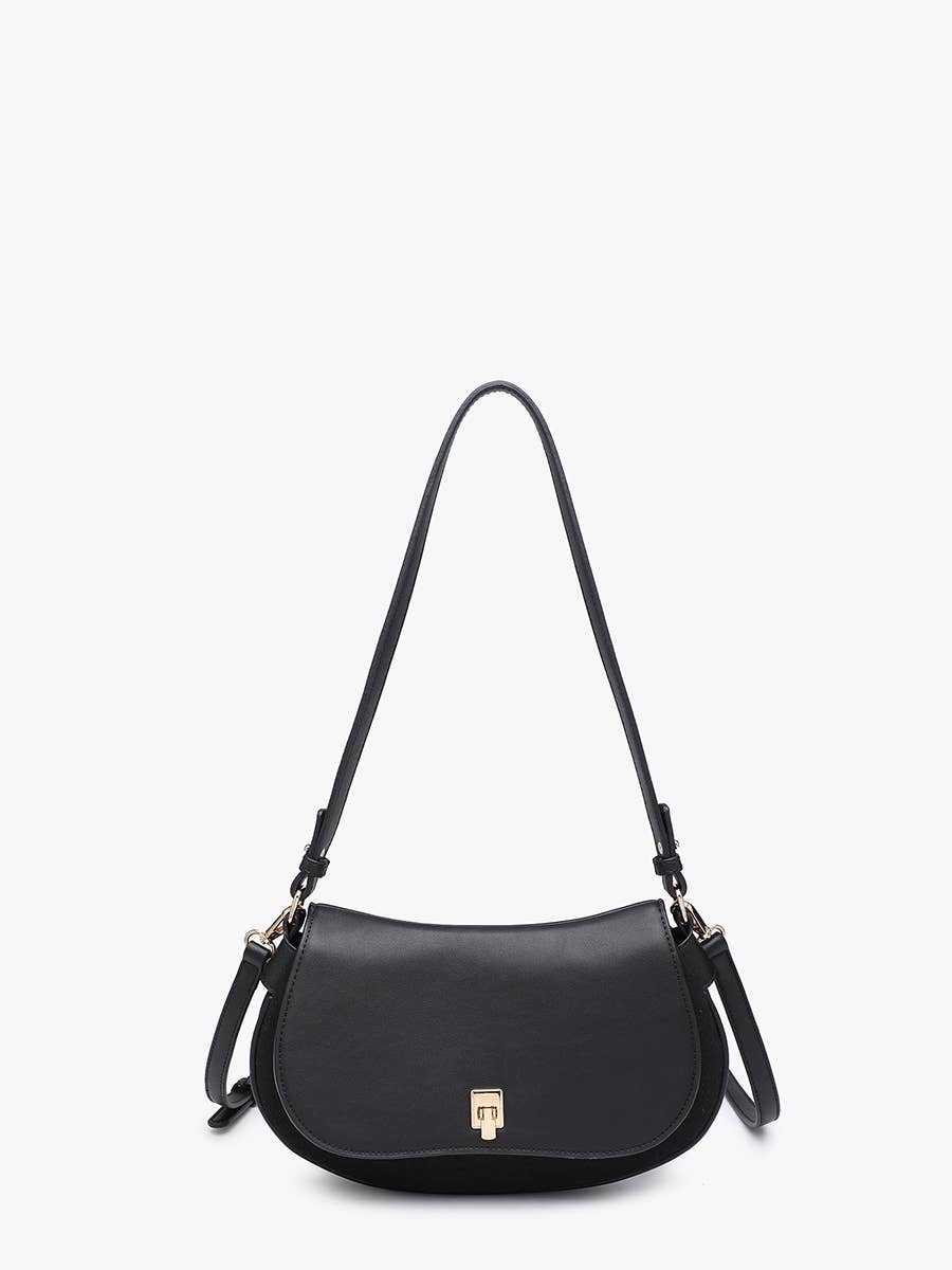 Jen & Co. Quinn Faux Suede Shoulder Bag w/ Push Lock