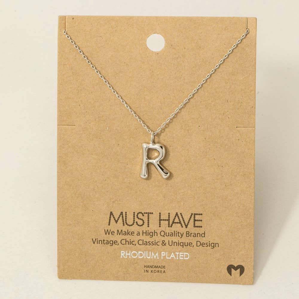 Fame Bubble Letter Pendant Necklace