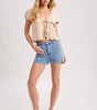 BLUE IVY WOMEN'S EMBROIDERED CAP SLEEVE OPEN FRONT SELF-TIE KNIT TOP