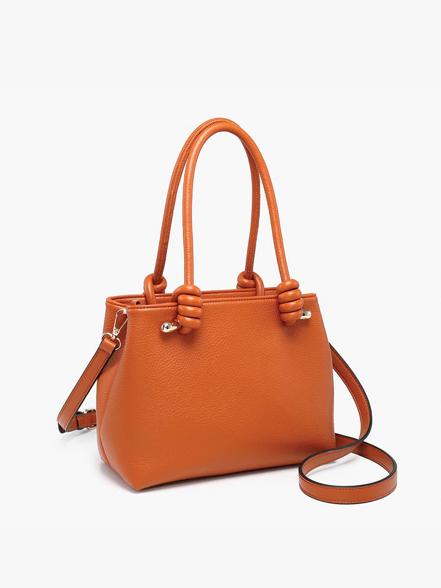 Jen & Co. Blair Classic Satchel Bag – Knotted Handles & Strap