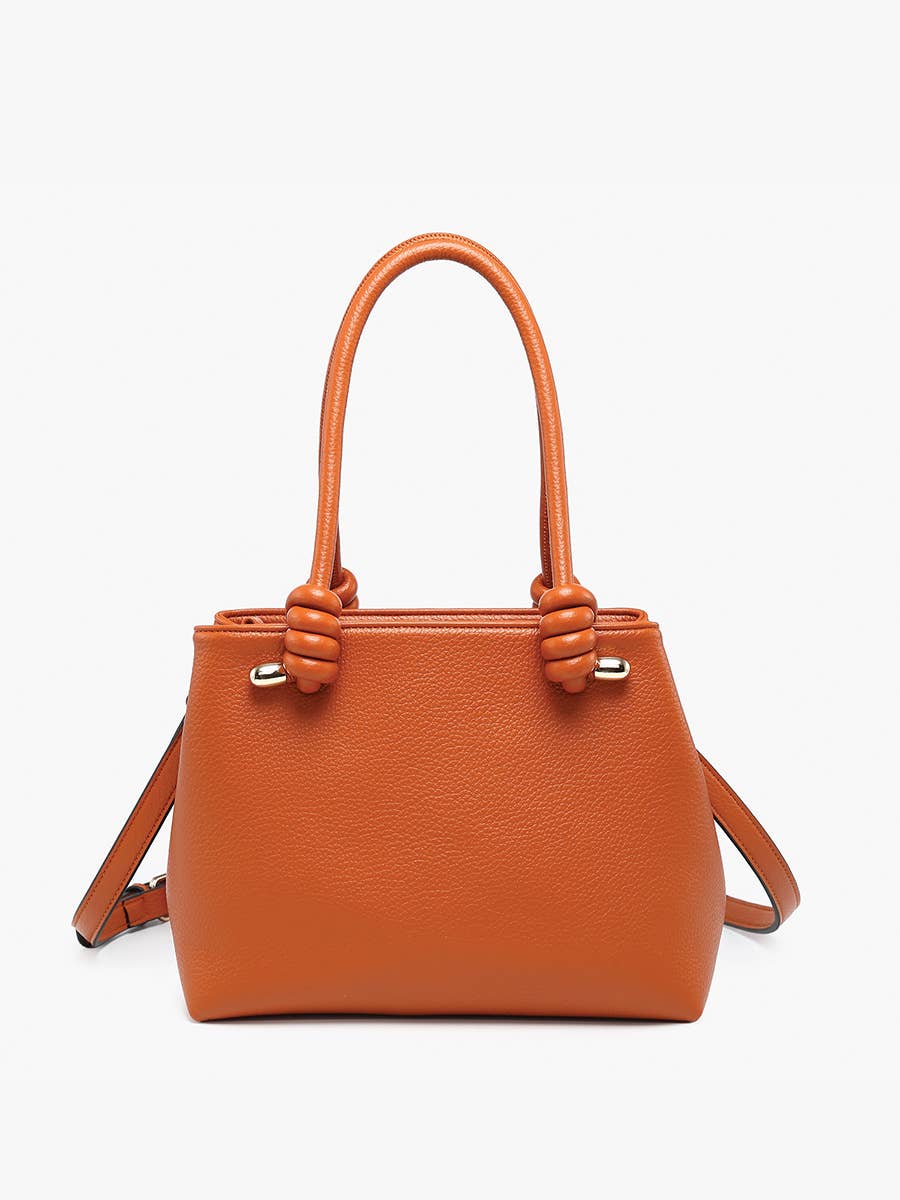 Jen & Co. Blair Classic Satchel Bag – Knotted Handles & Strap