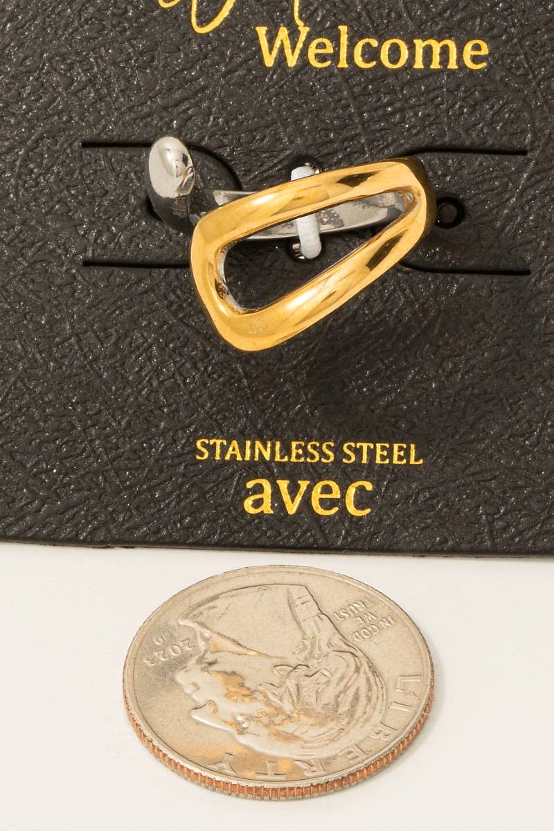 Fame Two Tone Wrap Around Open Band Ring