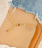 Pearl Beads Station Chain Anklet
