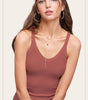 La Miel Women's Basic Cross-back Stretchy Lightweight Sleeveless Top