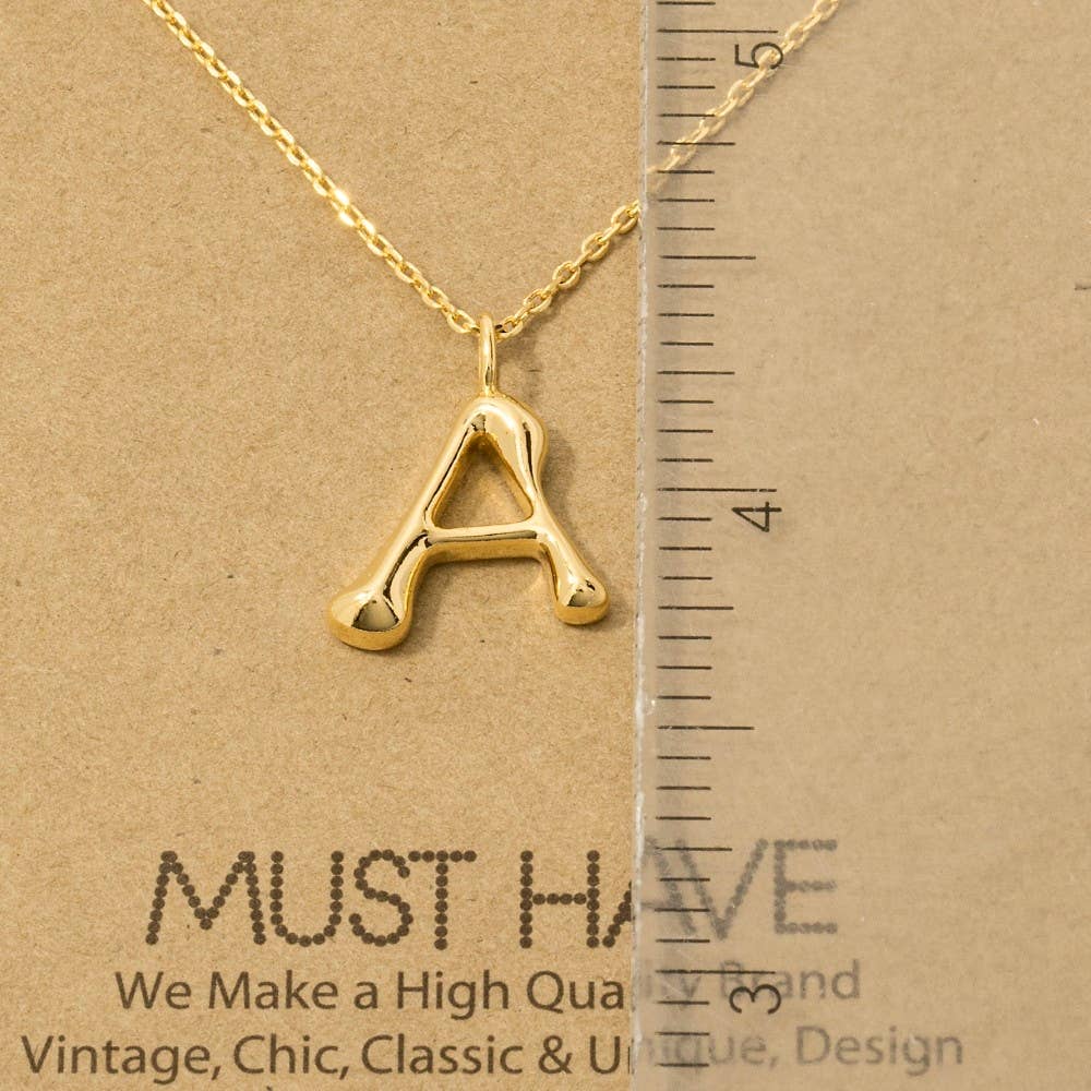 Fame Bubble Letter Pendant Necklace