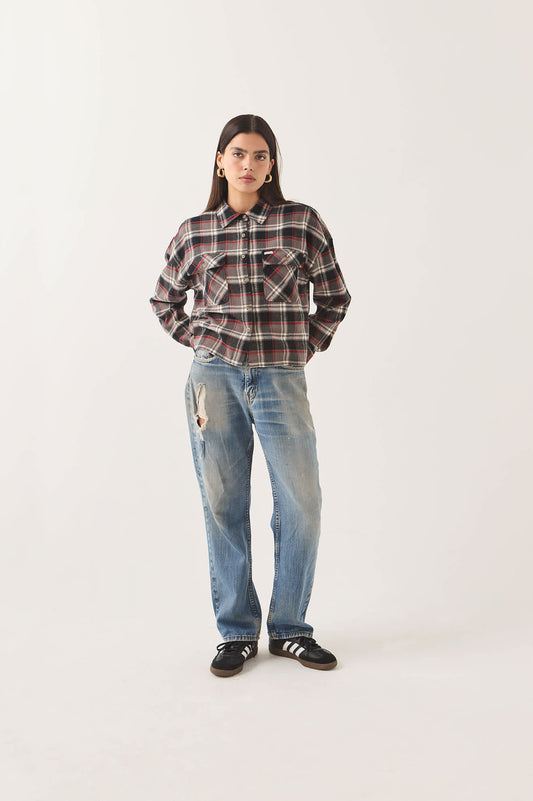 Brixton Women's Bowery Crop Long Sleeve Overshirt