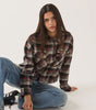 Brixton Women's Bowery Crop Long Sleeve Overshirt