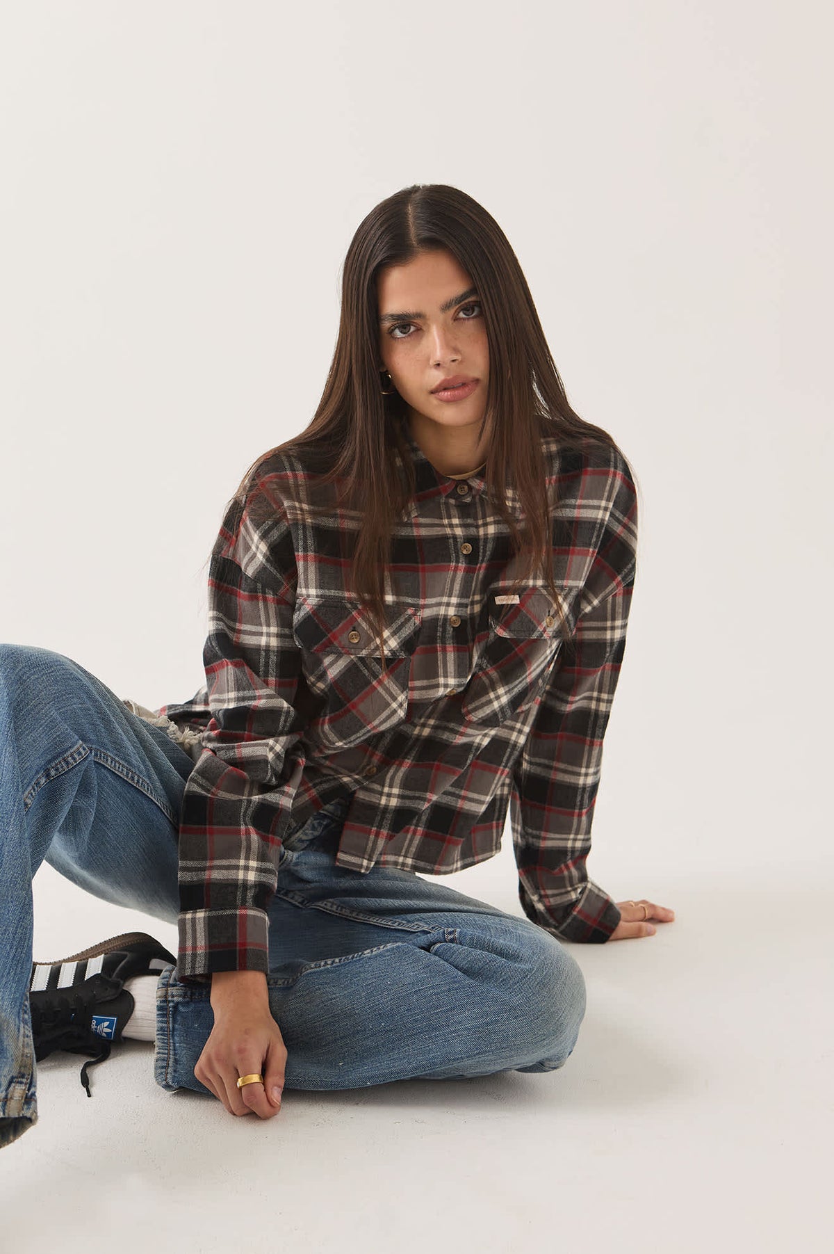 Brixton Women's Bowery Crop Long Sleeve Overshirt