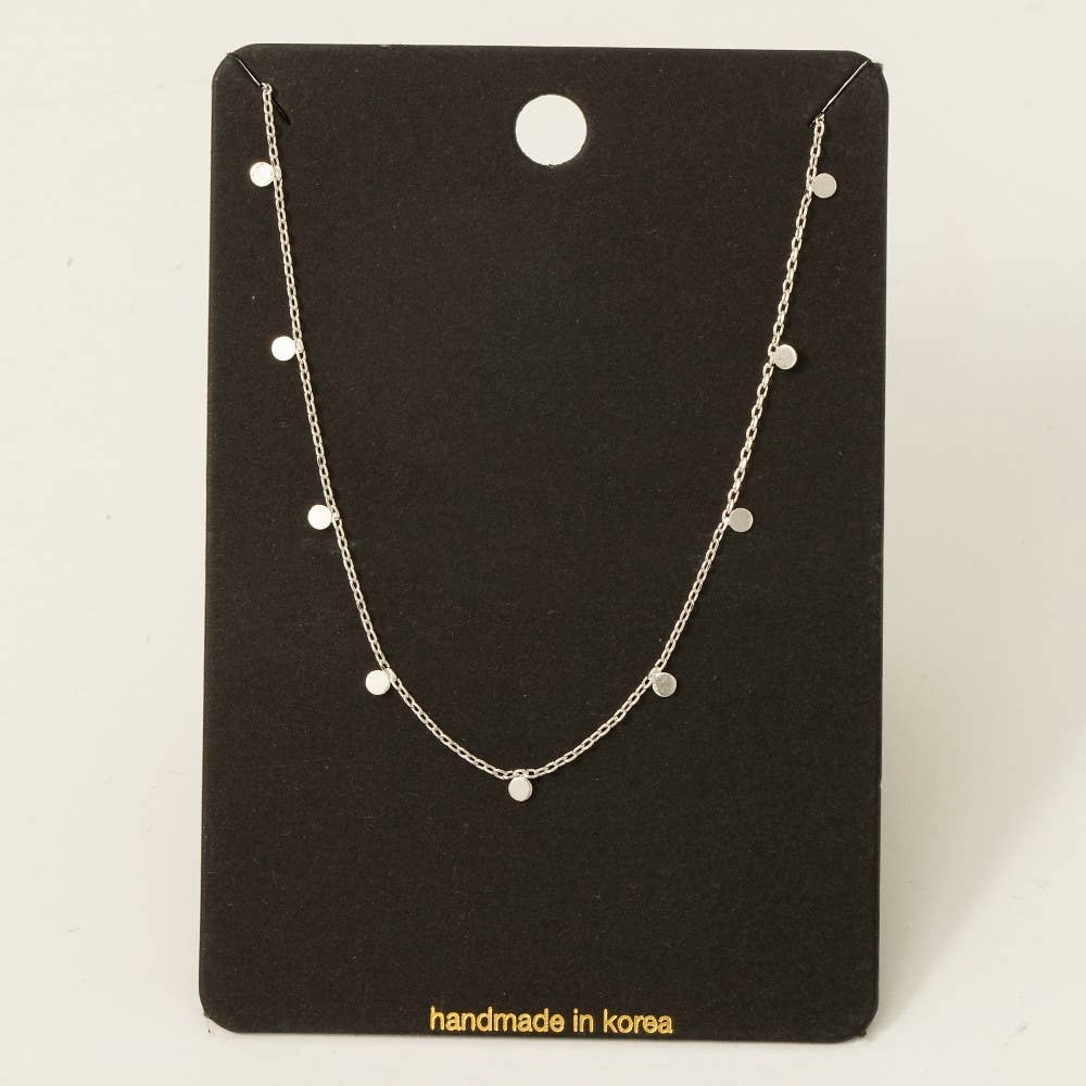 Dainty Mini Disc Station Necklace