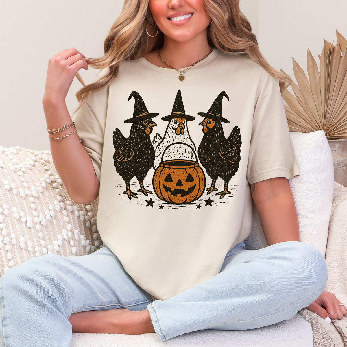 Southern Backroad Tees Women's Chicken Halloween Short Sleeve