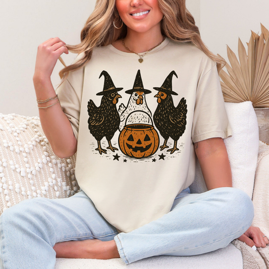 Southern Backroad Tees Women's Chicken Halloween Short Sleeve