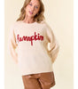Doe and Rae Women's Pumpkin Letter Embroidered Oversized Sweater Top