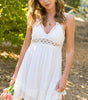 La Miel Women's Crochet Lace Sleeveless Bralette Mini Dress