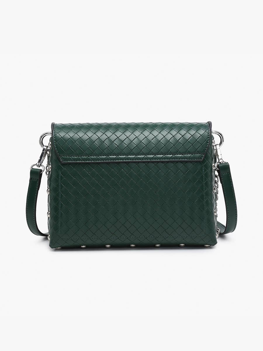 Jen & Co. Yazmin Faux Woven Crossbody Bag – Chain Strap