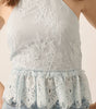 Promesa Layered Floral Eyelash Lace Ruffle Halter Cami Top