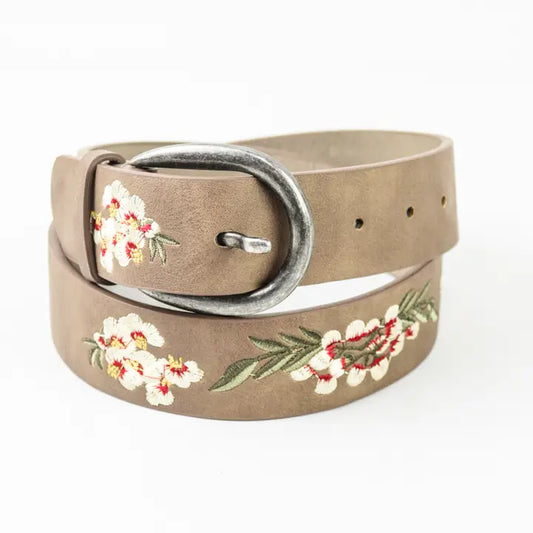 Leto Hibiscus Embroidered Bohemian Belt