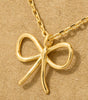 Fame Wire Ribbon Bow Pendant Necklace