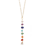 Lotus and Luna 7 Chakras Healing Necklace (Gold)
