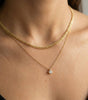 Secret Box Gold Dipped Layered Chain Cz Charm Necklace