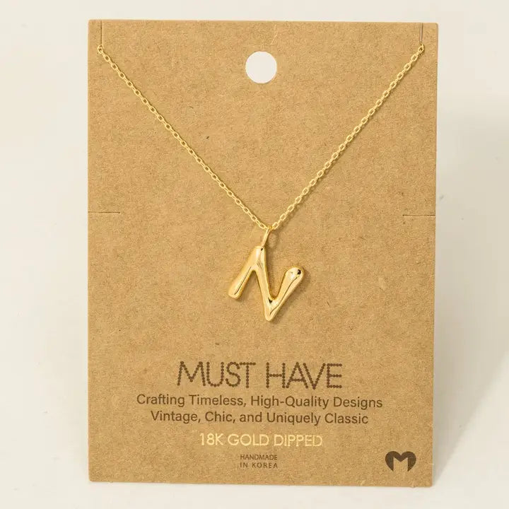Fame Bubble Letter Pendant Necklace