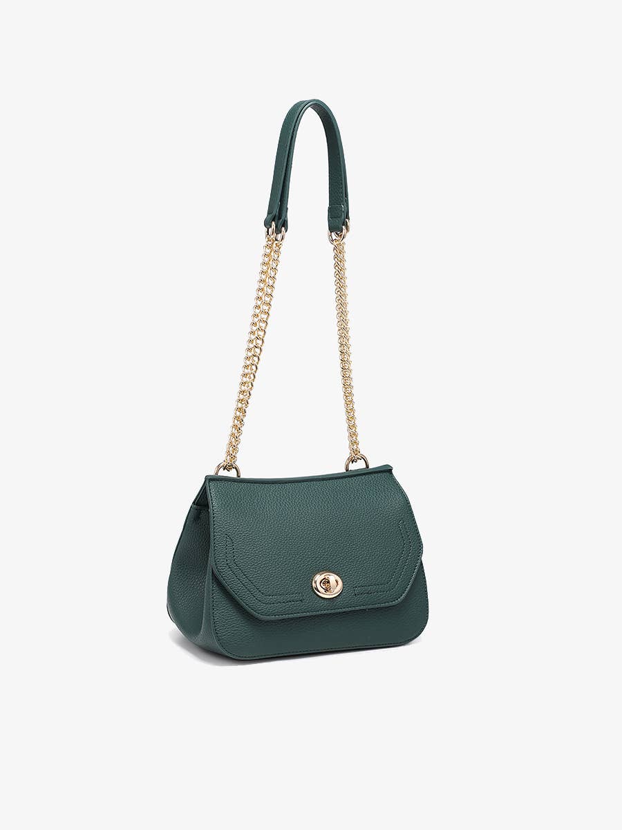 Jen & Co. Lottie Twist Lock Crossbody Bag – Chain Strap