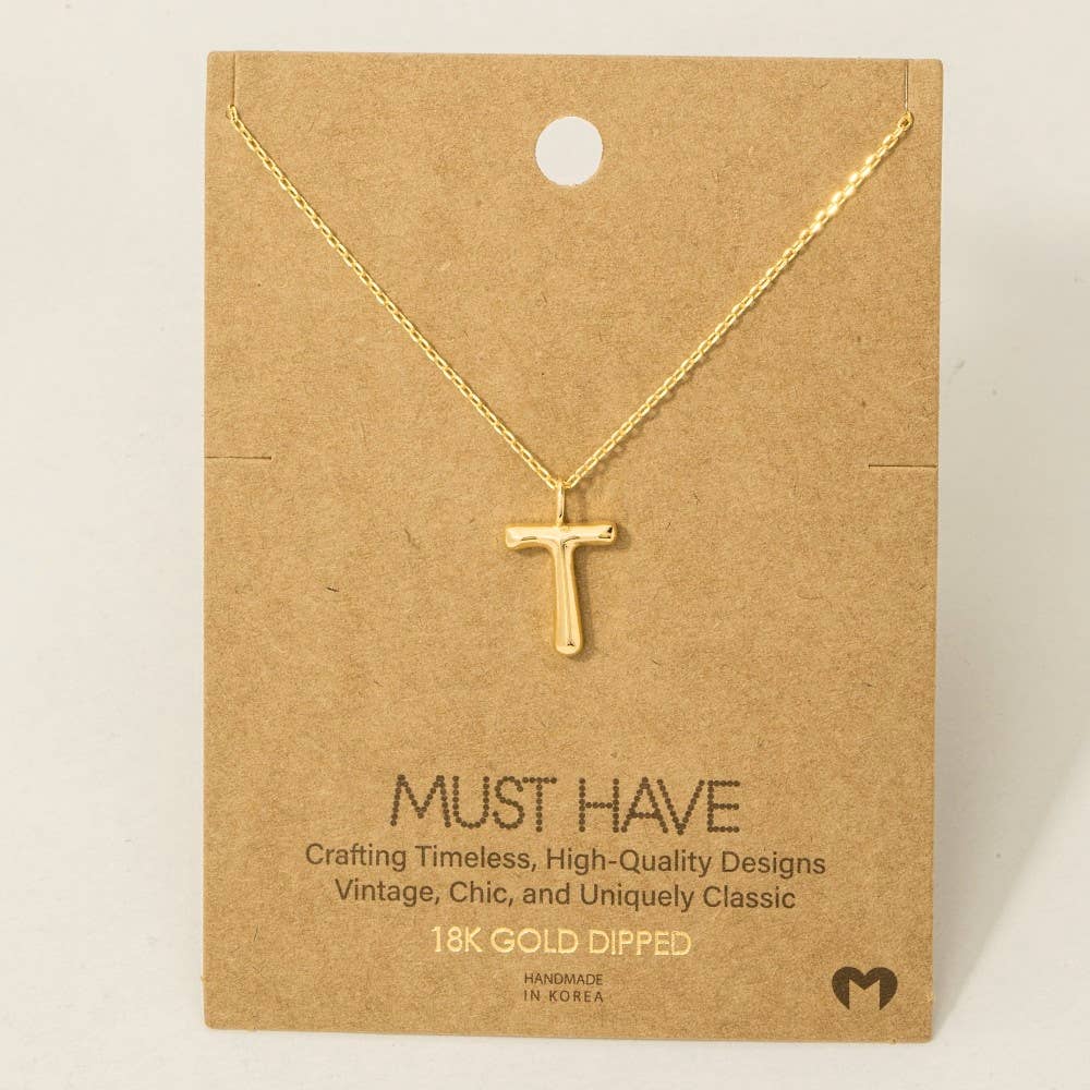 Fame Bubble Letter Pendant Necklace