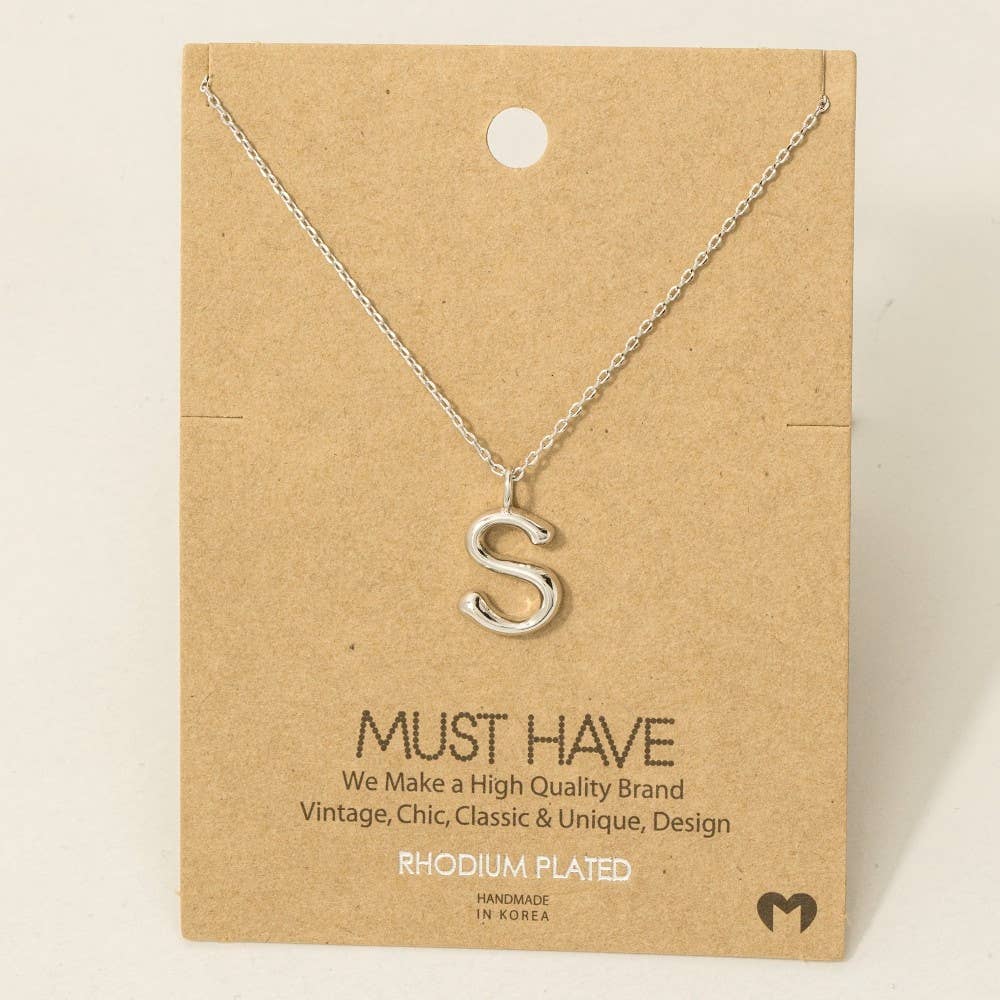 Fame Bubble Letter Pendant Necklace