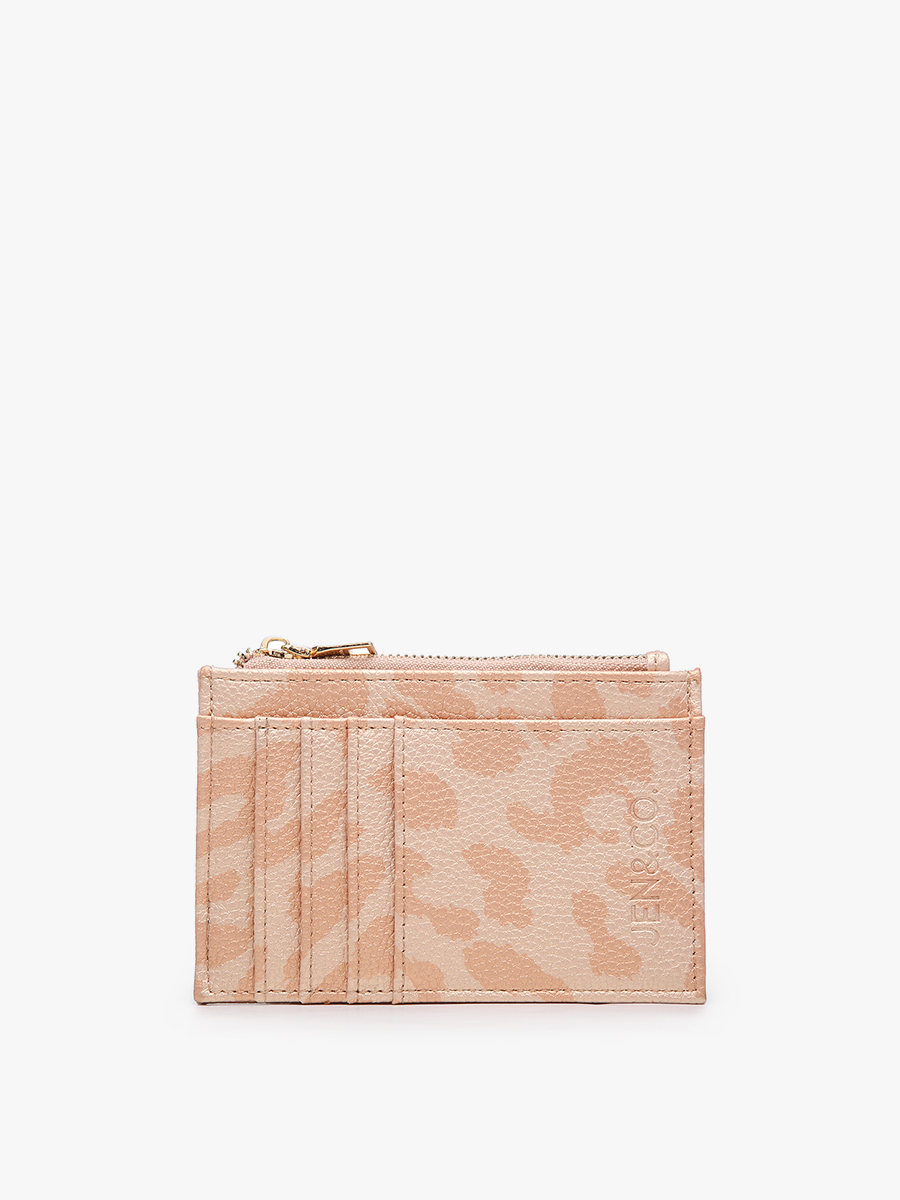 Jen & Co. Sia Zip Card Holder Wallet – Compact Vegan Leather