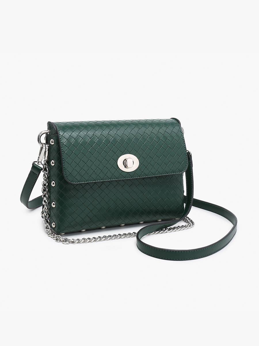 Jen & Co. Yazmin Faux Woven Crossbody Bag – Chain Strap