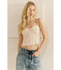 Veveret Flower Lace Corset Cami Top