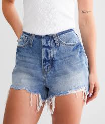 High Rise Bandless Distressed Shorts