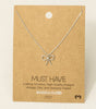 Fame Wire Ribbon Bow Pendant Necklace