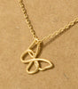 Gold Dipped Wire Butterfly Pendant Necklace