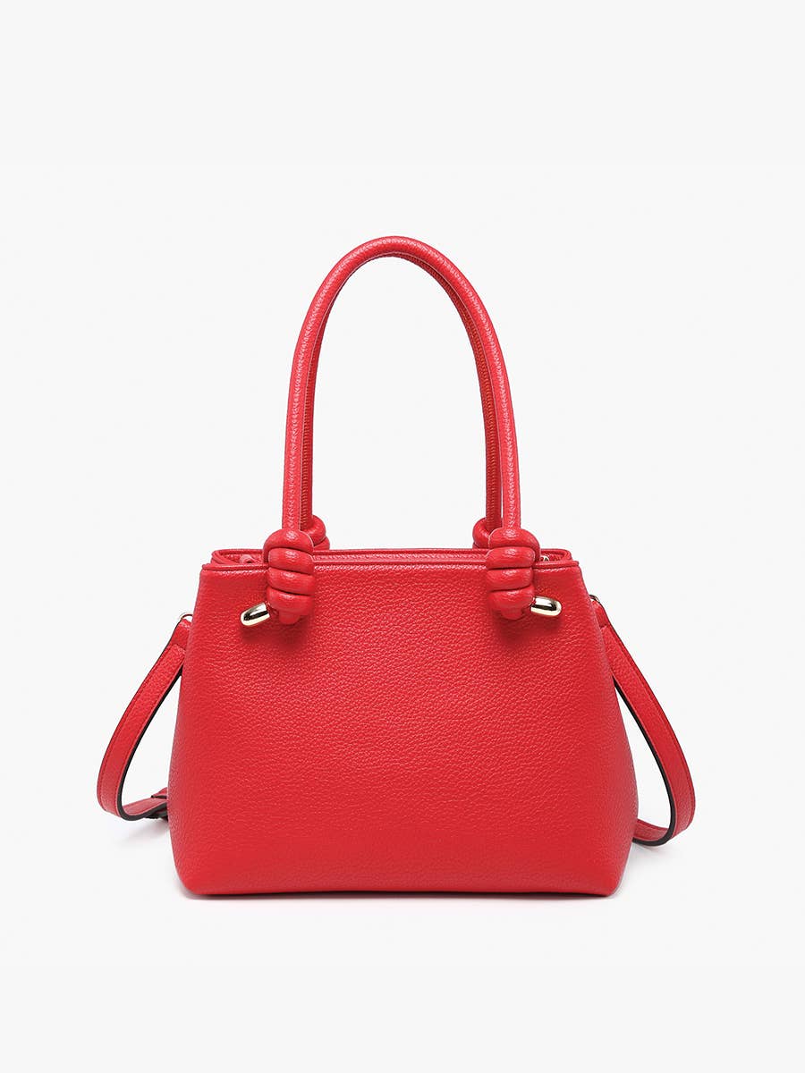 Jen & Co. Blair Classic Satchel Bag – Knotted Handles & Strap
