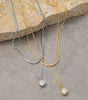 Round Cz Pendant Layered Chains Necklace