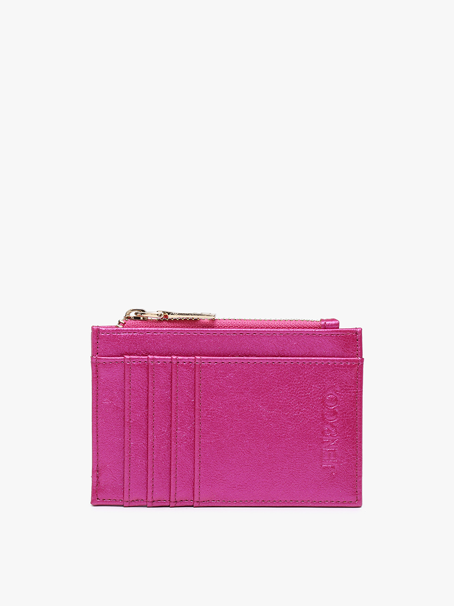 Jen & Co. Sia Zip Card Holder Wallet – Compact Vegan Leather