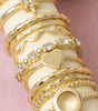 Oval Signet And Crystal Stacking Ring Set