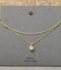 Round Cz Pendant Layered Chains Necklace