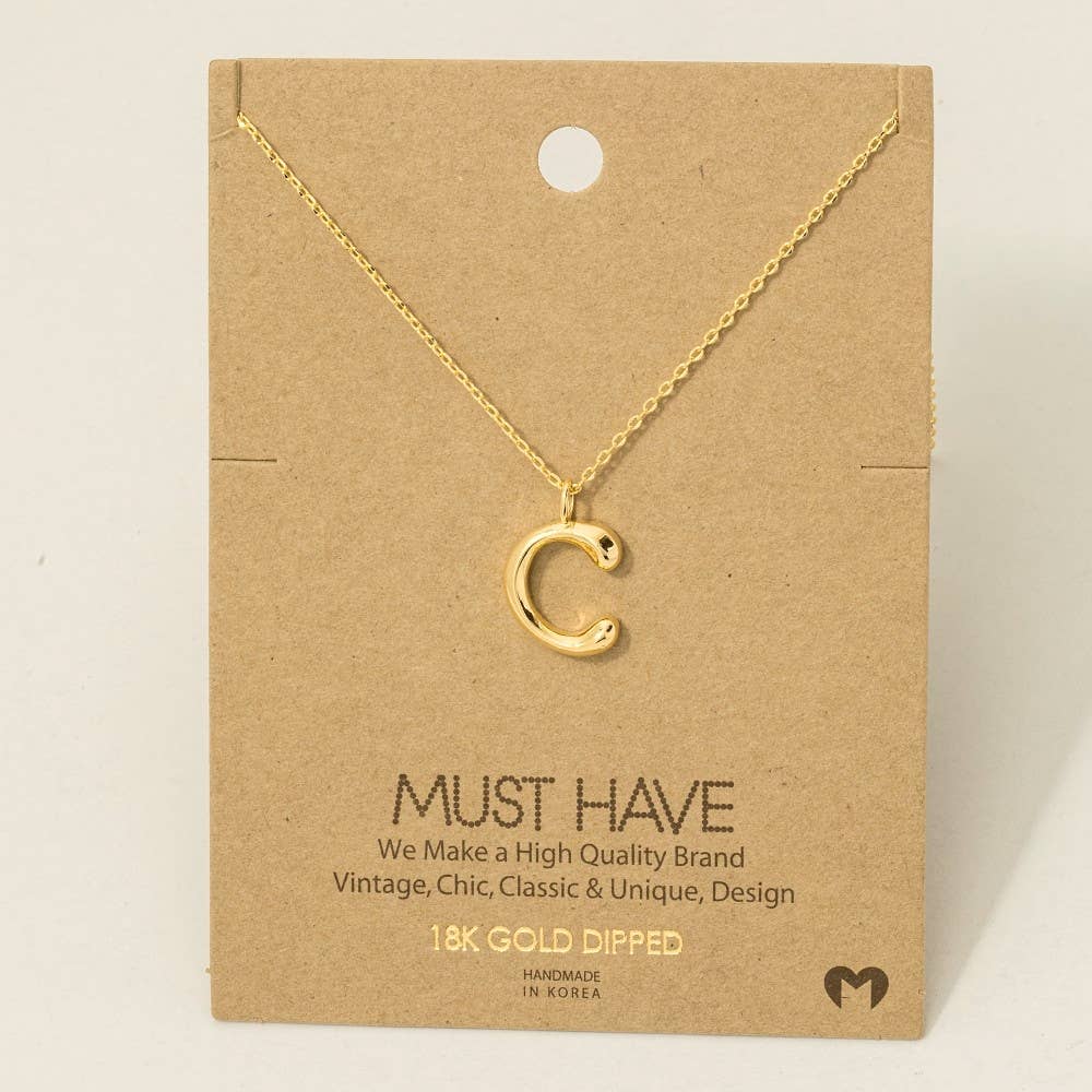 Fame Bubble Letter Pendant Necklace