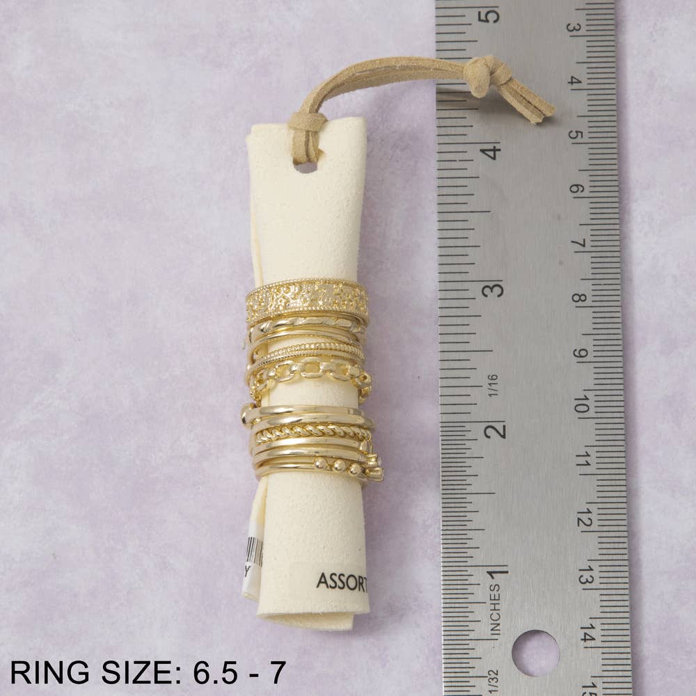 Crystal Bow And Chevron Stacking Ring Set
