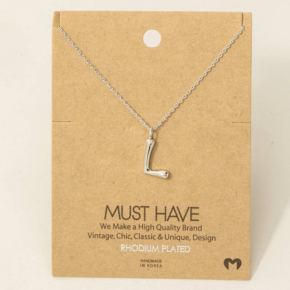 Fame Bubble Letter Pendant Necklace