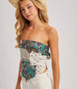 Bluivy Women's Paisley Crossover Halter Neck Bandeau Top