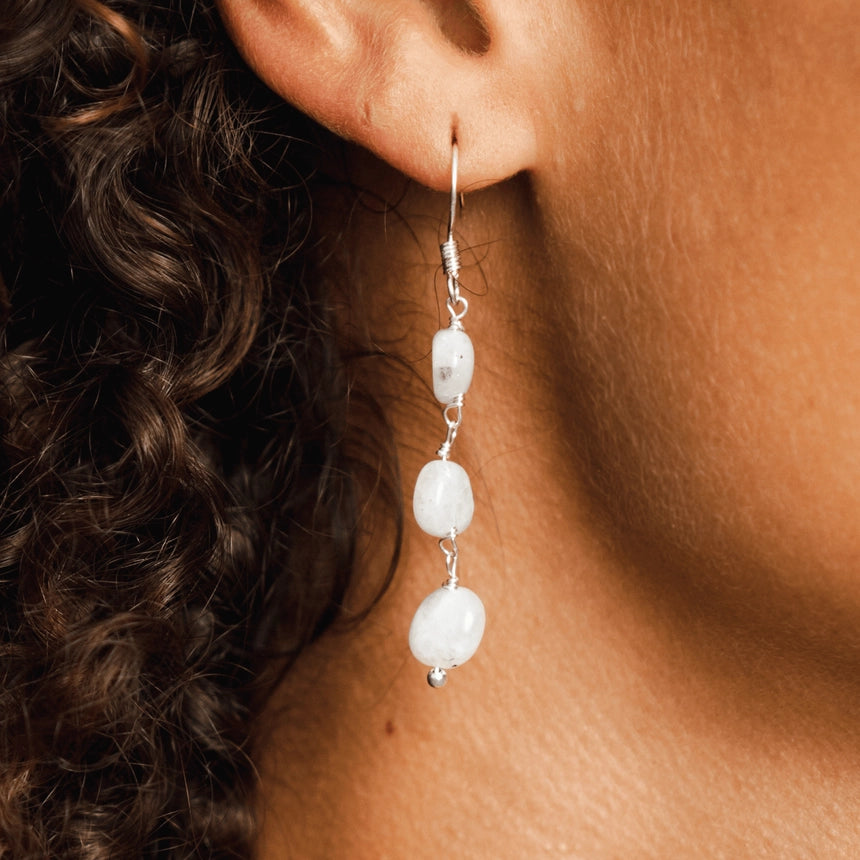 Moonstone Waterfall Earings