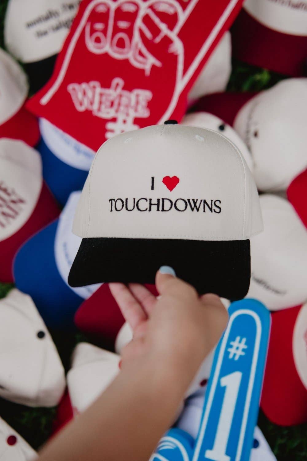 I Heart Touchdowns Vintage Trucker Hat