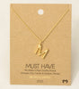 Fame Bubble Letter Pendant Necklace: M Gold