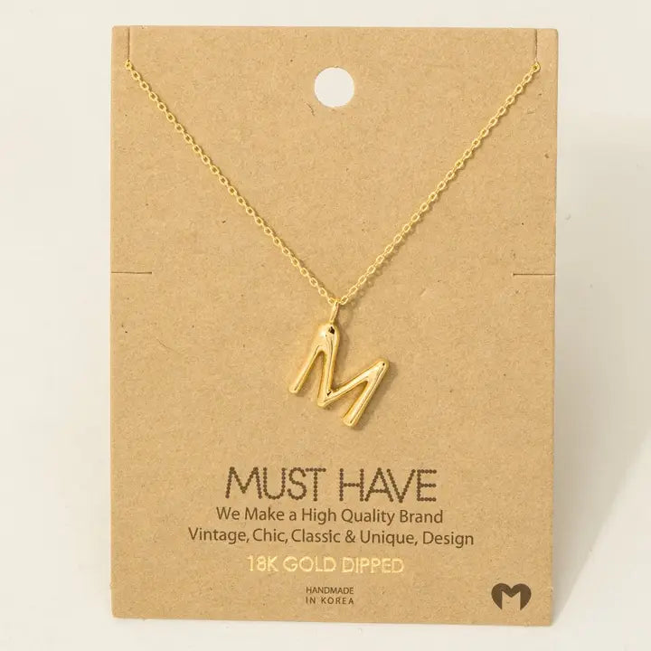 Fame Bubble Letter Pendant Necklace